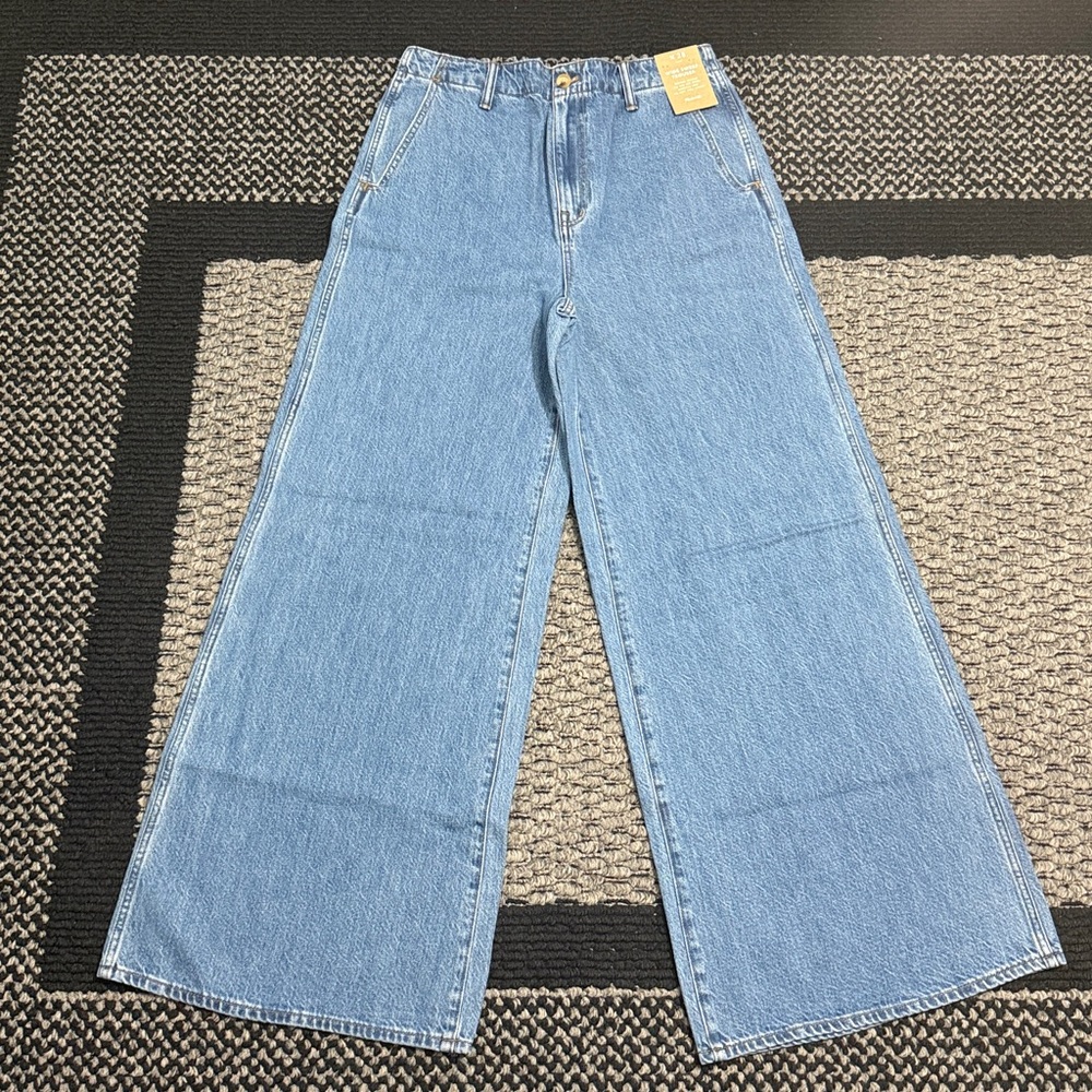 Madewell Wide Sweep Denim Trousers Preppy Slung Low 100% Cotton 🎊 🎉HOST PICK🎉🎊
